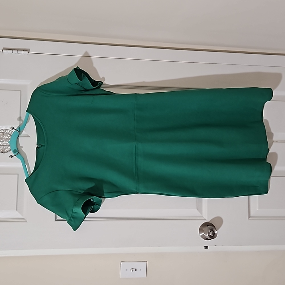 Women's Cotton Jersey Ruffle Elbow Sleeve Dress